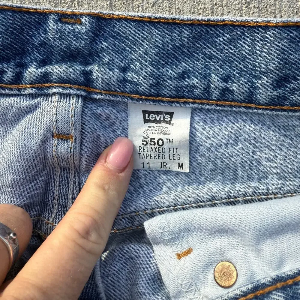 Vintage Y2K Levi's 550 Relaxed Fit Tapered Leg Jeans Mom Ladies 11 Jr M - Picture 6 of 13